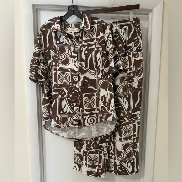 ❌SOLD OUT❌ MARA HOFFMAN Finn printed hemp shirt and straight-leg pants (SET) - Picture 9 of 16